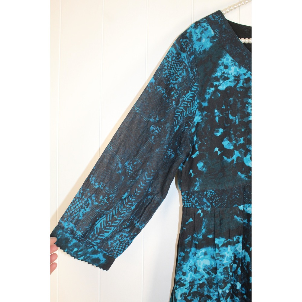 Soft Surroundings NWOT Spectral 3/4 Sleeve Crepe Midi Dress SZ XL - Picture 5 of 9